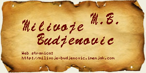 Milivoje Buđenović vizit kartica
